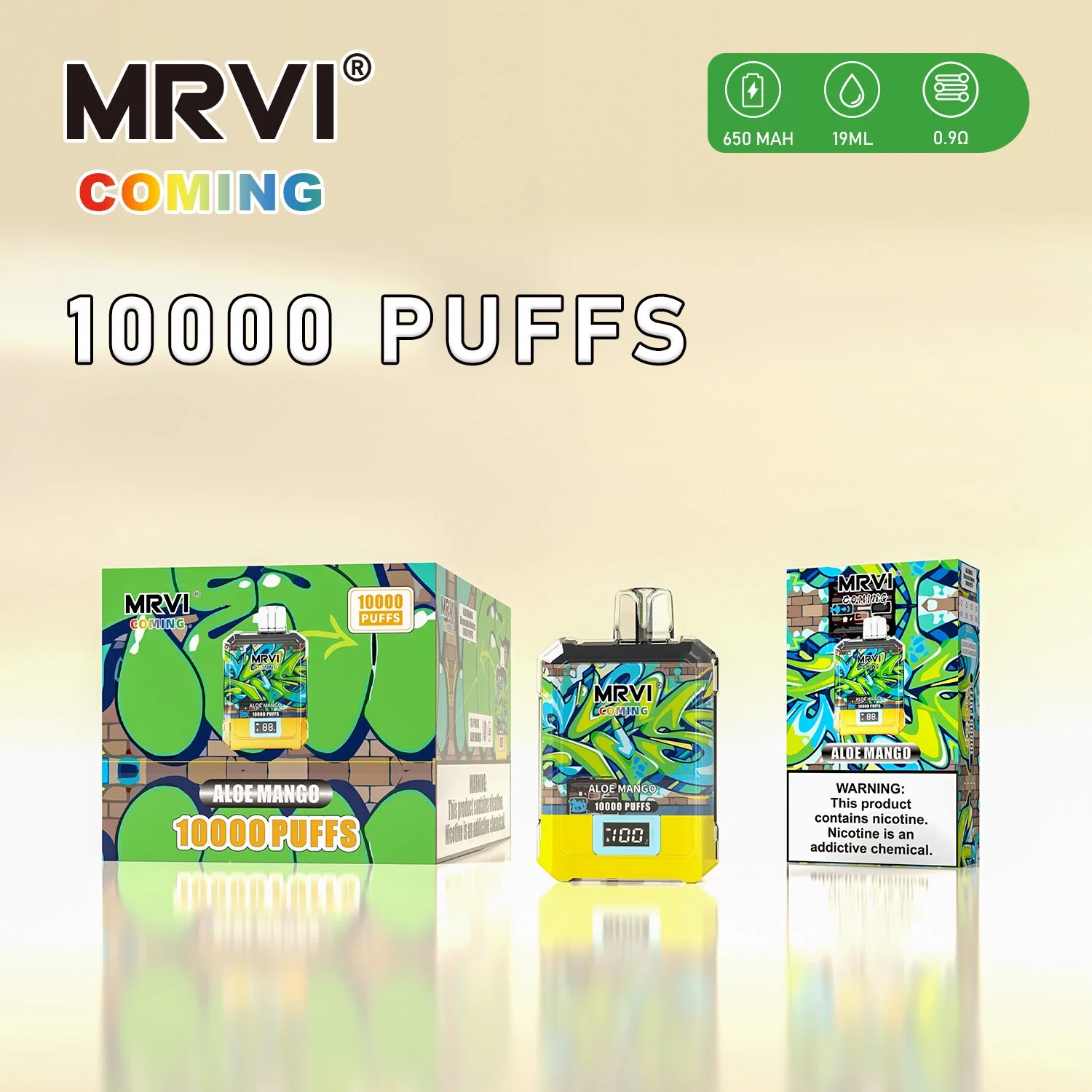 Mrvi Coming 10000 Puffs Big Vapor Disposable E Cigarette Vape Pen 10K Puff with LED Screen Display