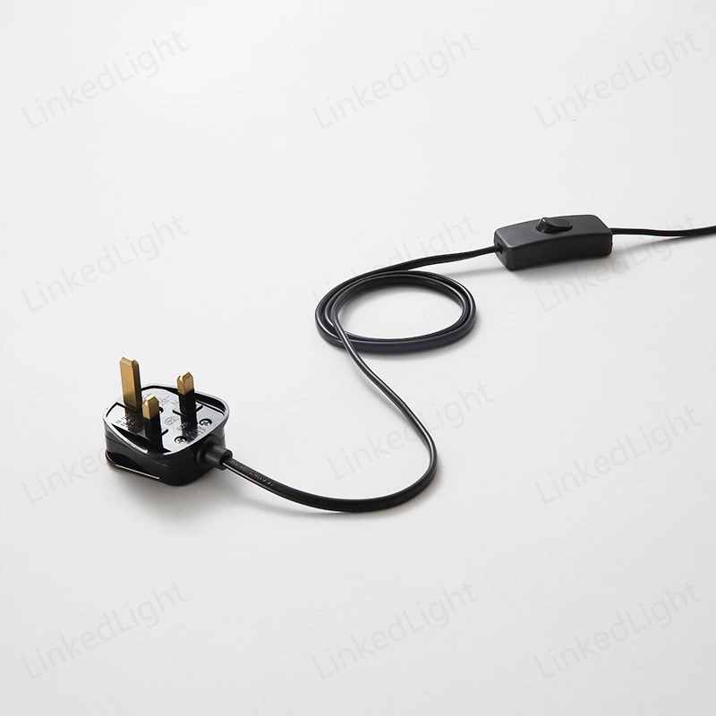 British BS Power Plug Electric Lamp Light Wire Assembly with Connector