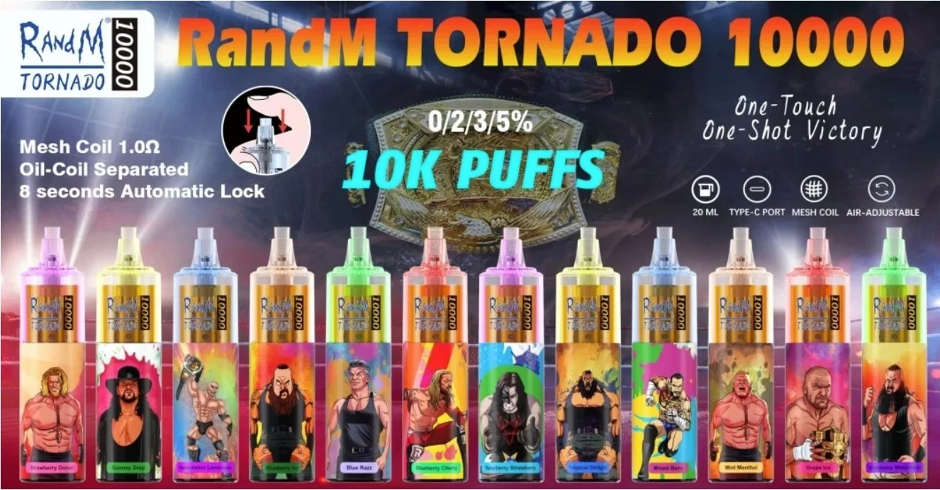 Venta directa 7000 9000 Puffs Randm Tornado 10000 Puffs Bar 850mAh recargable desechable VAPE Mesh VAPE al por mayor E cigarrillo electrónico Bueno