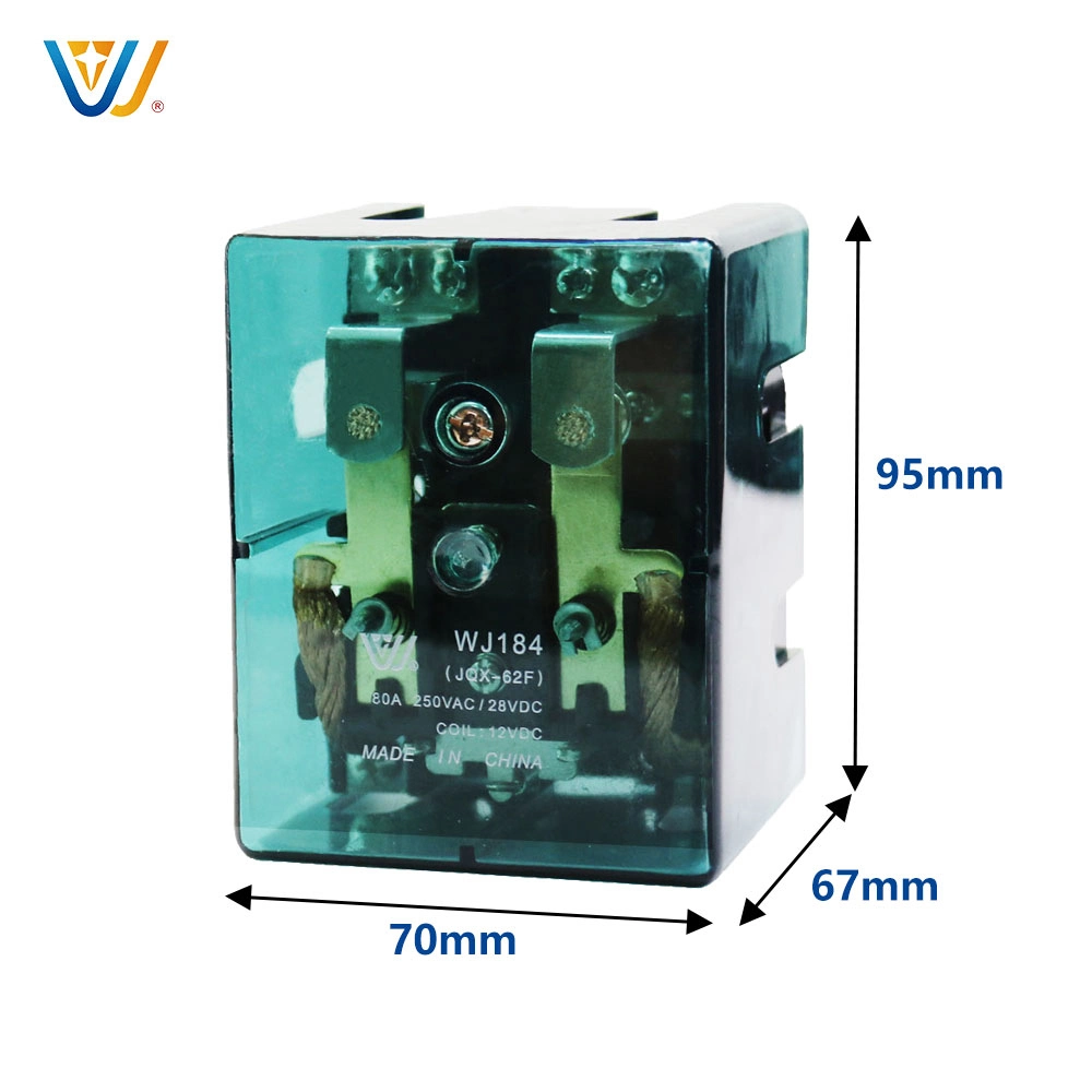 Relé de uso general Jqx 62f 2z 2A 2b 2 fase 2 Grupo 80A 60A relé eléctrico 12V Relés de potencia para Motor de elevación del elevador