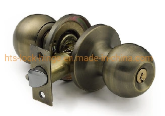 Manilla de puerta de hardware de muebles Cerradura de puerta de bola redonda tubular con llave o sin llave de aleación de aluminio, acero o hierro para cerradura de paso/entrada/privacidad/despensa