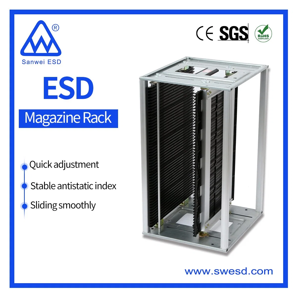 ESD Plastic Storage PCB Rack PCB Carrier for SMT Line of 9805301b1-1