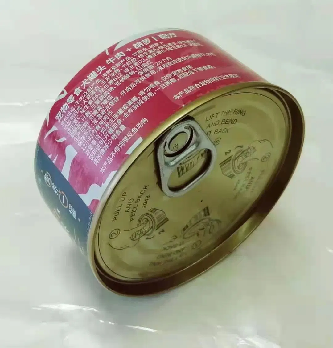 Canned Food Snacks Wet Tin for Animal Dog Moist Food Moist Product Pet Product Beef and Carrot Flavor