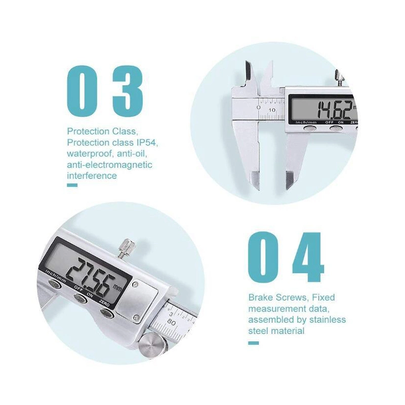 Electronic Digital Vernier Caliper -Rosimo Stainless Steel Caliper 150mm/0-6 Inch Measuring Tools with Extra-Large LCD Screen