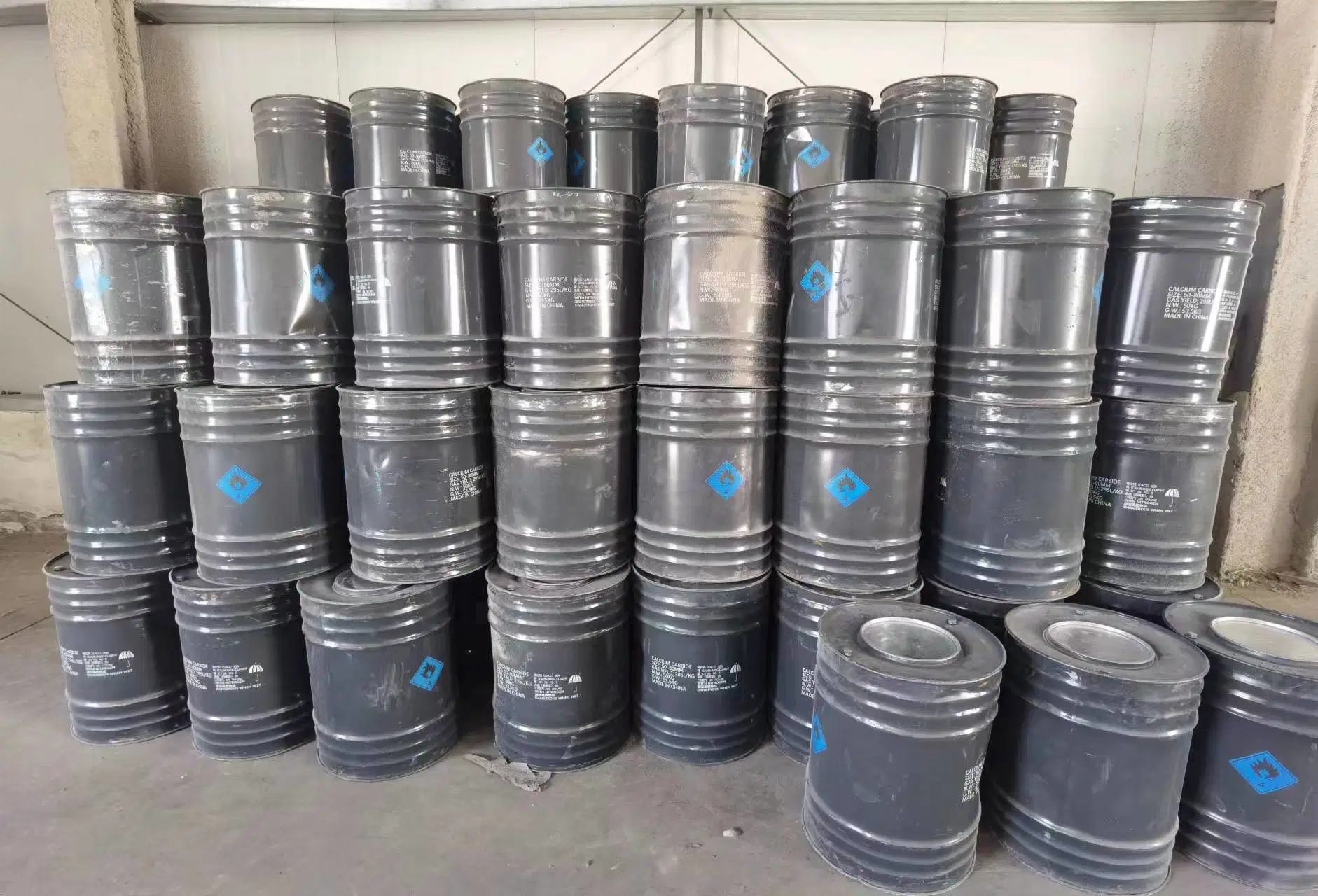 Calcium Carbide Drum China 50-80mm 100kg/Drum 50kg