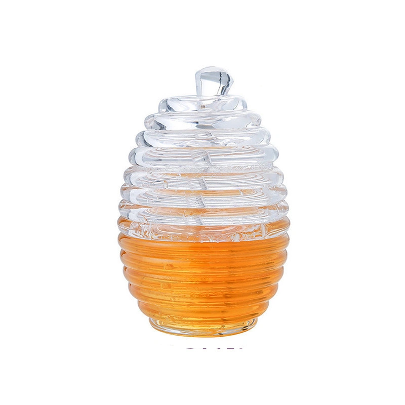 Juego de jarro y Dipper de miel contenedor de jarro de miel Jarro transparente de miel con forma de Beehive con varilla de goteo para almacenar y.. Dispensando miel Bl15749