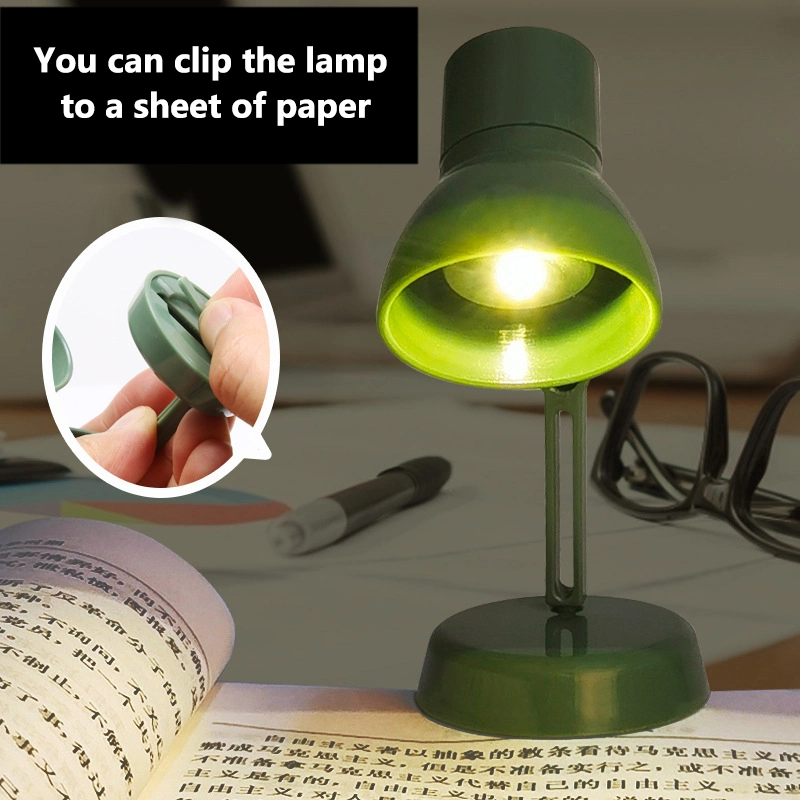 Creative Mini Dormitory Small Table Lamp, LED Folding Portable Small Night Light, Warm Color Eye Protection Reading Table Lamp with Clip