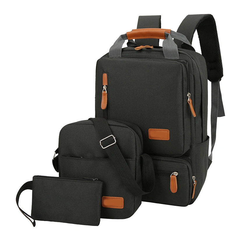 New Casual Men&prime; S Backpack Three-Piece Outdoor Travel Computer Backpack