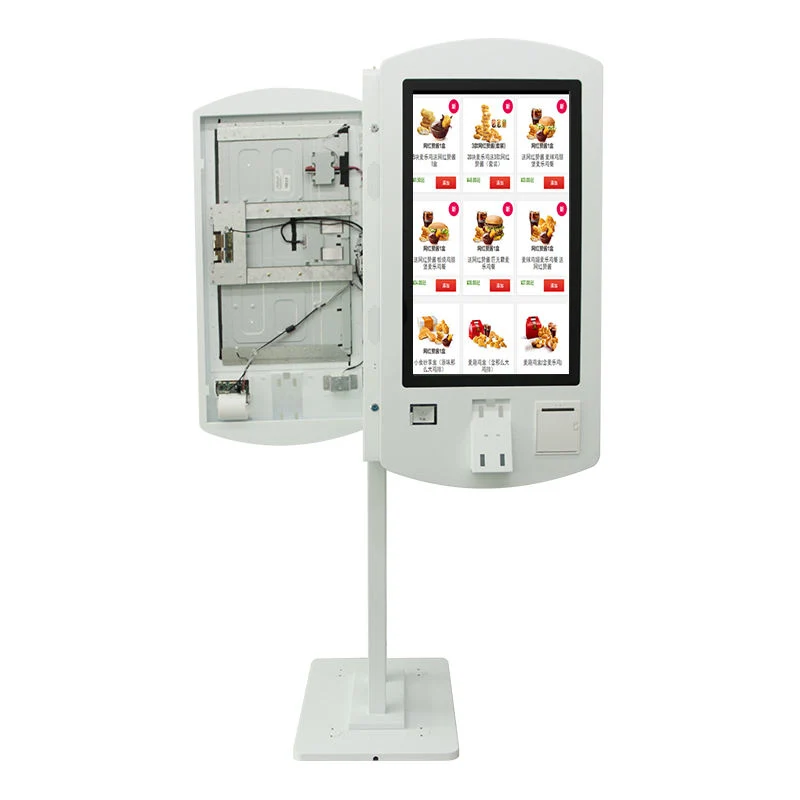 Self-Ordering 32inch Touchscreen Payment Ticketing Kiosk with Thermal Printer Qr Code Scanner