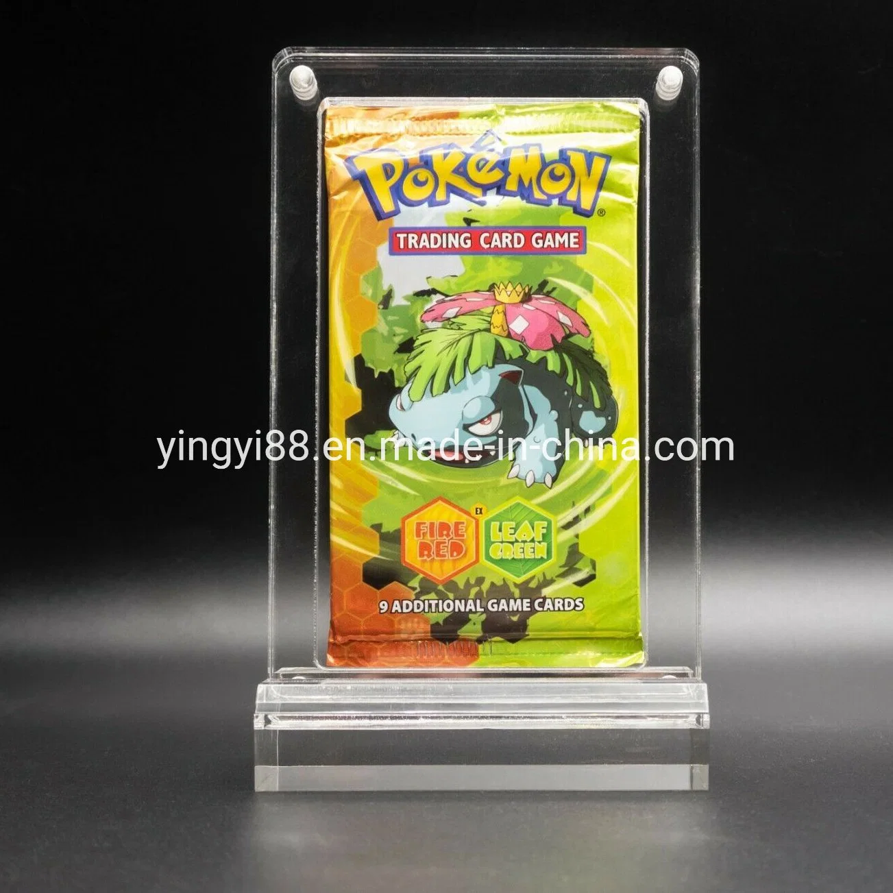 YYB New Design Clear Acrylic Single Tcg Booster Pack Protector Display Screw Case with Stand