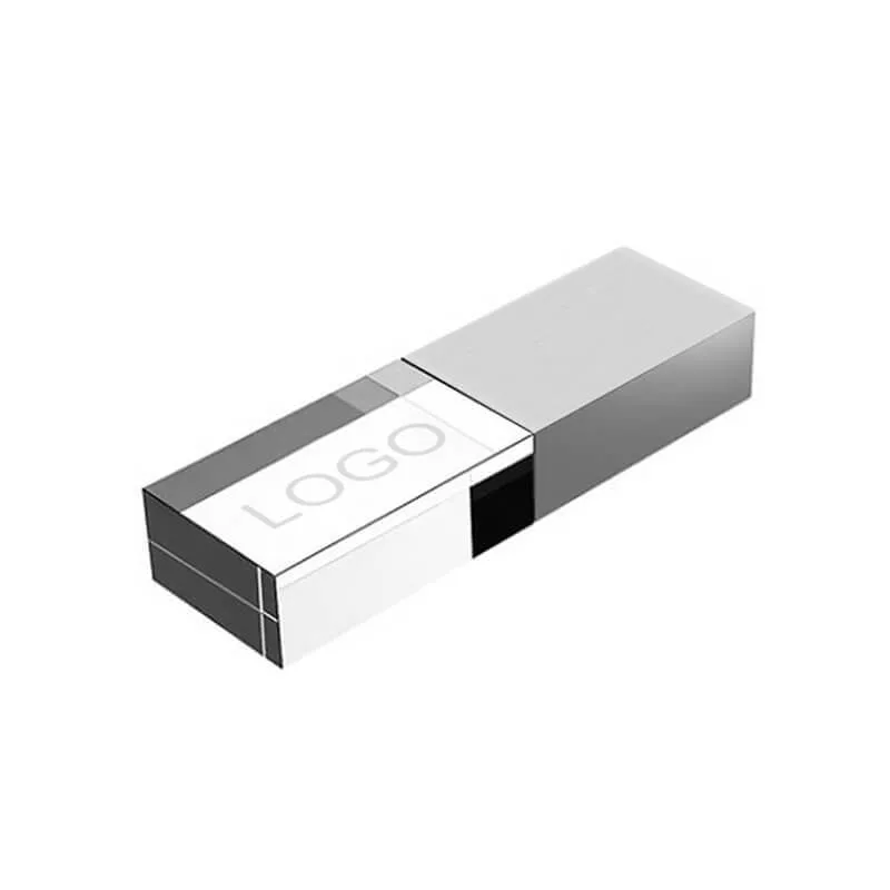 Memória USB Crystal e Metal com logótipo Bright Light personalizada