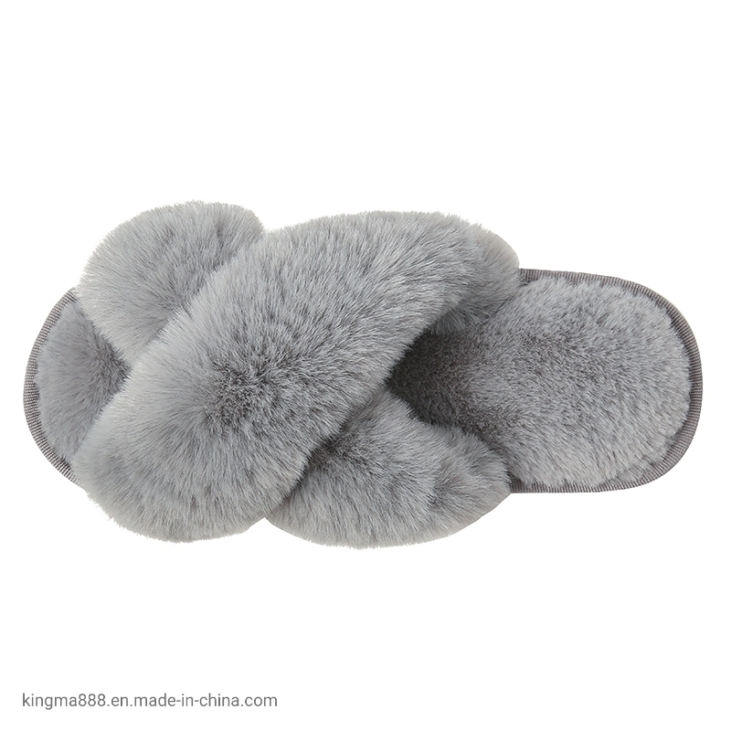 Customized Vendor Ladies Designer Fashion TPR Custom Logo Fur Slipper