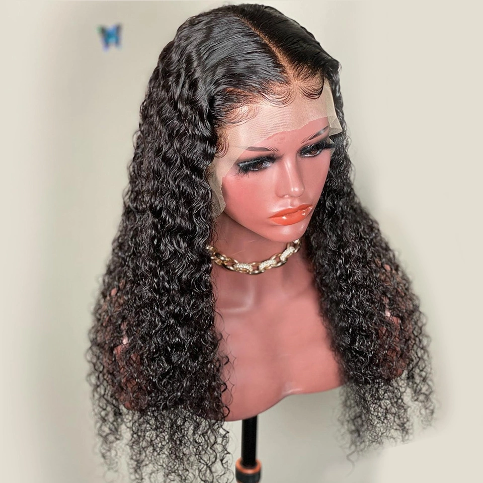 13X4 HD Lace Frontal Wig Curly Human Hair Wigs Brazilian Deep Wave Wig Preplucked Wig for Women Melted Transparent Lace Wigs13X4 HD Lace Frontal Wig Curly