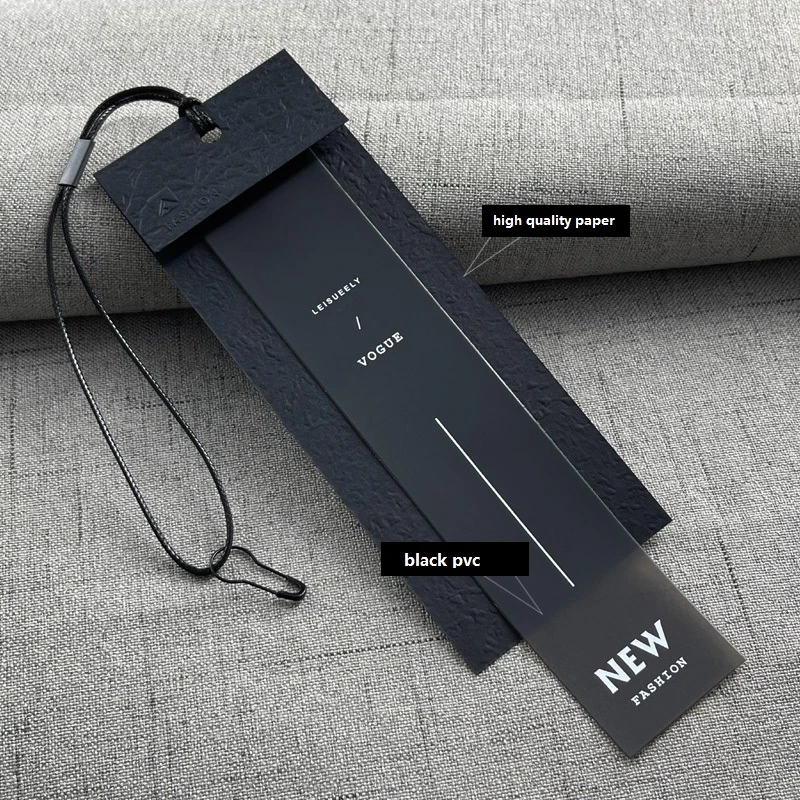 Benutzerdefinierte Marke Weiß und Schwarz Papier Karton hängen Tags für Handtasche