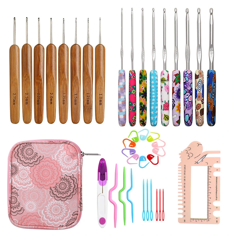 New Arrivals Colorful Handle Crochet Hook Set with OPP Bag