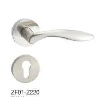 Zinc Hardware Door Lock Lever Handle on Rosette Glass Clamp