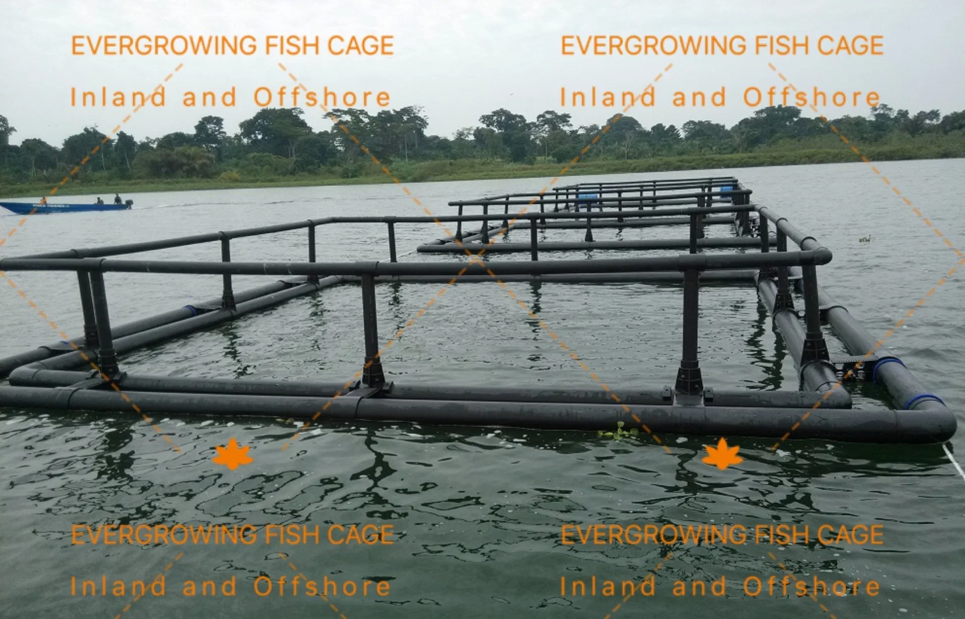 China Strong Long Lifespan HDPE Floating Fishing Net Cage for Square Aquaculture Fish Farming