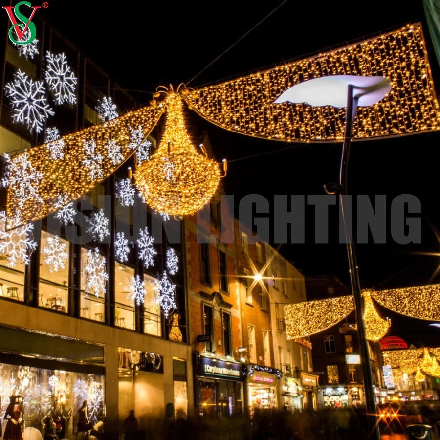 Christmas Hanging Decoration 2D Street Motif Pole Frame Light