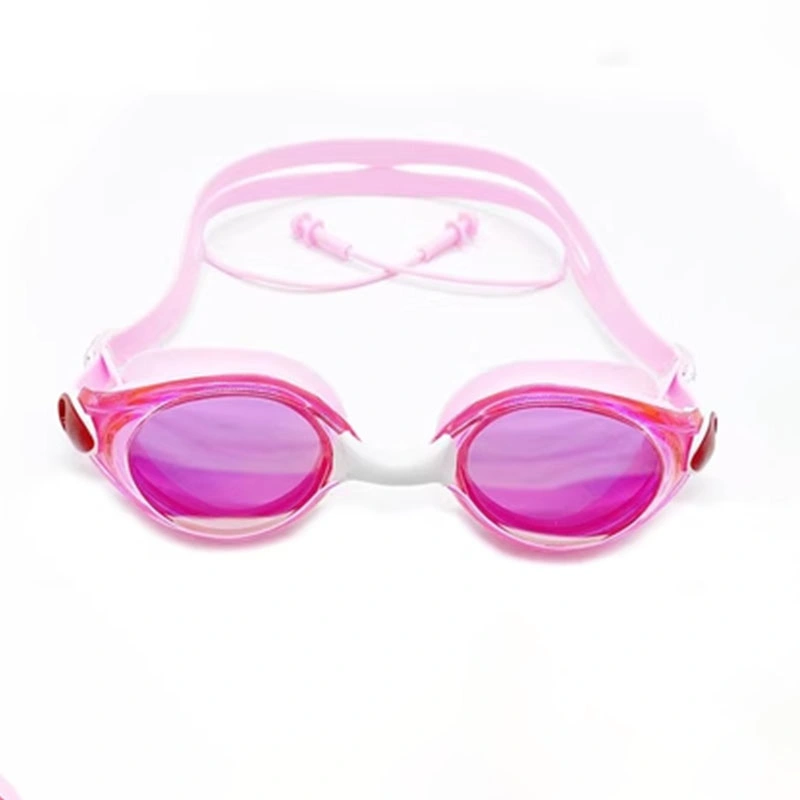 Adult Swimming Goggles Mirrored with Easy Adjust Strap Anti Fog Anti UV Antileak Swim Goggles with Ear Plug