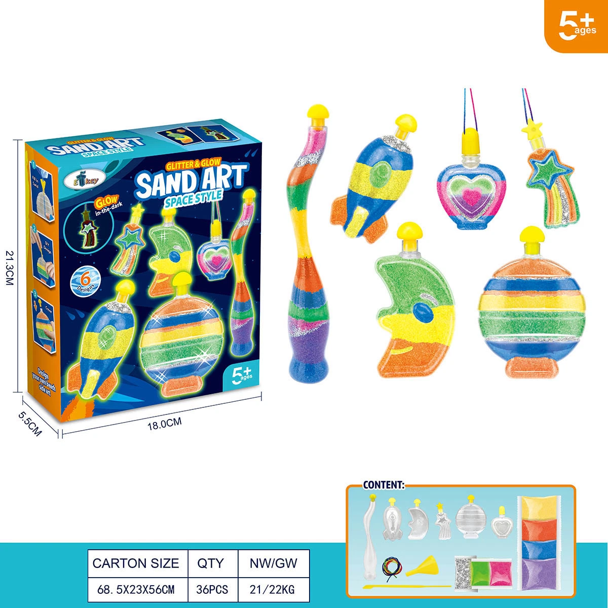 Bricolage pour enfants apprendre Créez votre propre conception sable et art Jouet ensemble d'activité bouteilles différents types style jouet éducatif