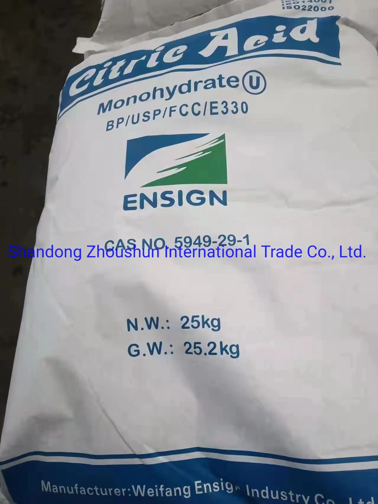 2022 Weifang Ensign Food Grade Widely Used Superior Quality Citric Acid Anhydrous Price