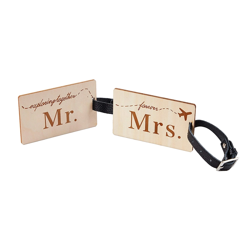 Bridal Shower Wedding Gift Travel Cute Couples Gift Honeymoon Wooden Luggage Tags