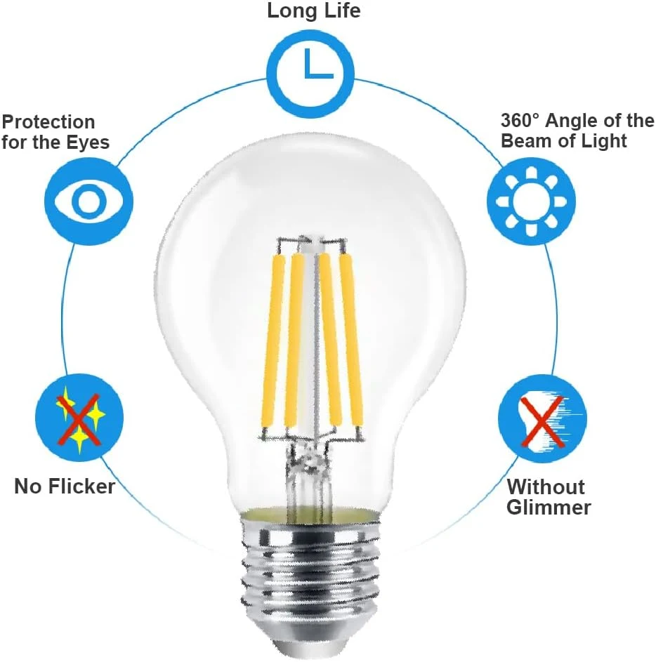 Halolite 10W E27 A60 Edison bombilla LED Lámpara de ahorro de energía regulación clara