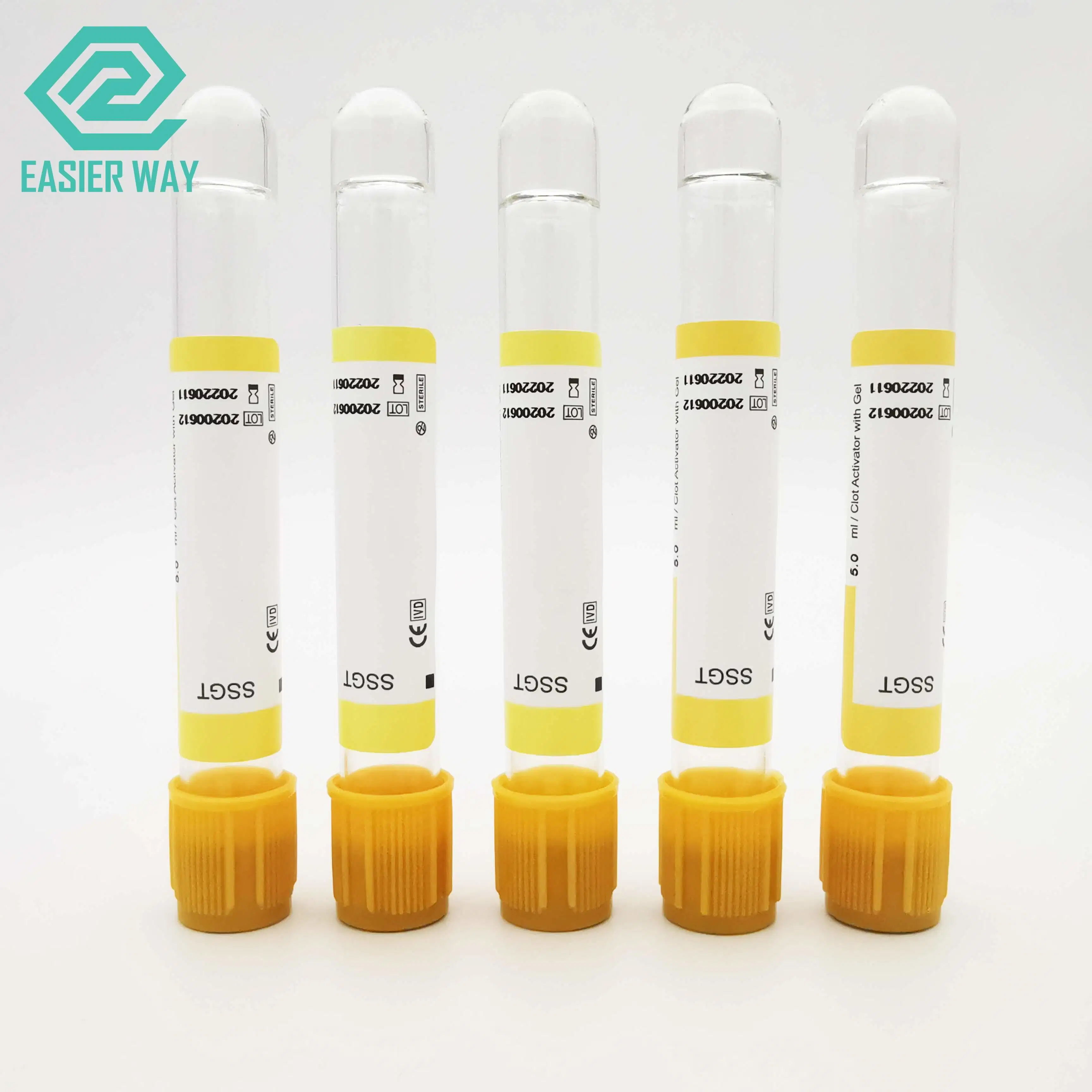 Factory Pirce Medical Glas / PET Blood Collection Tubes für den Einmalgebrauch