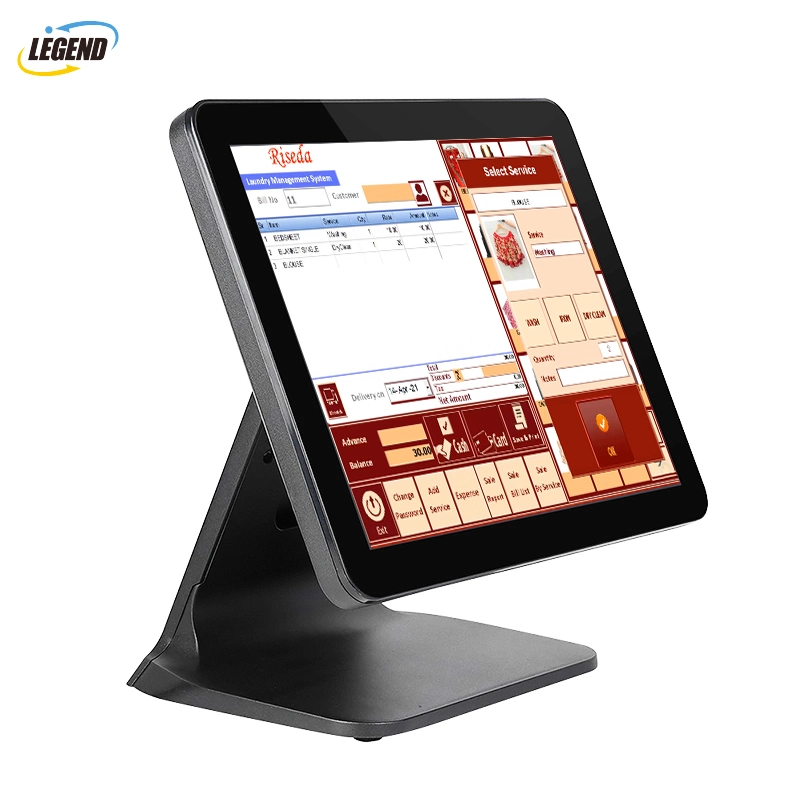 Cash Register 15" Point of Sale Solution POS Terminal with Built in VFD/8 Digit LED Display