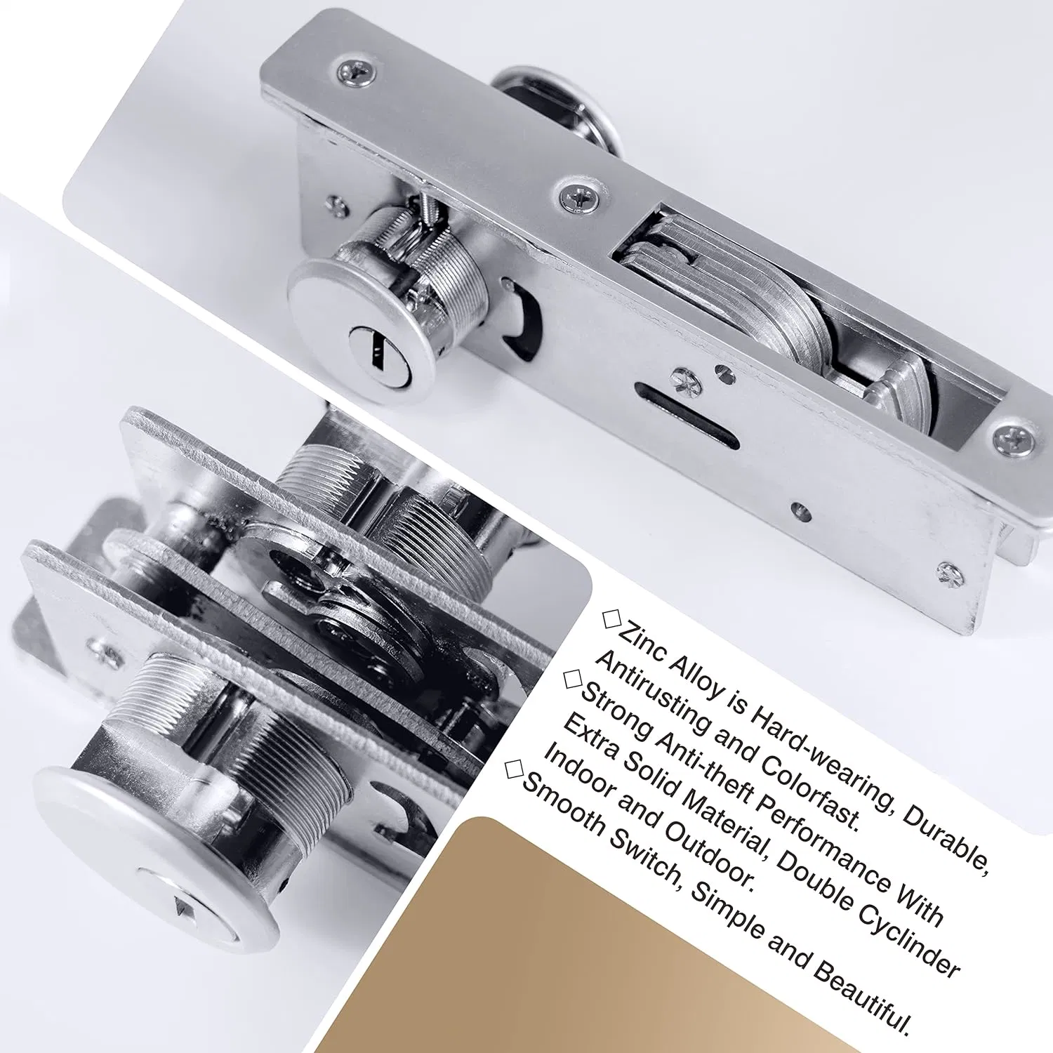 Anti Theft aluminio Storefront mortise Hook Deadbolt Lock Set