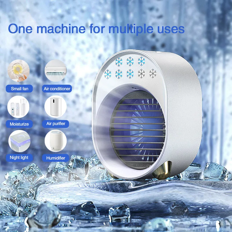 Portable Air Cooler Fan USB Rechargeable Desktop Water Cooling Fan