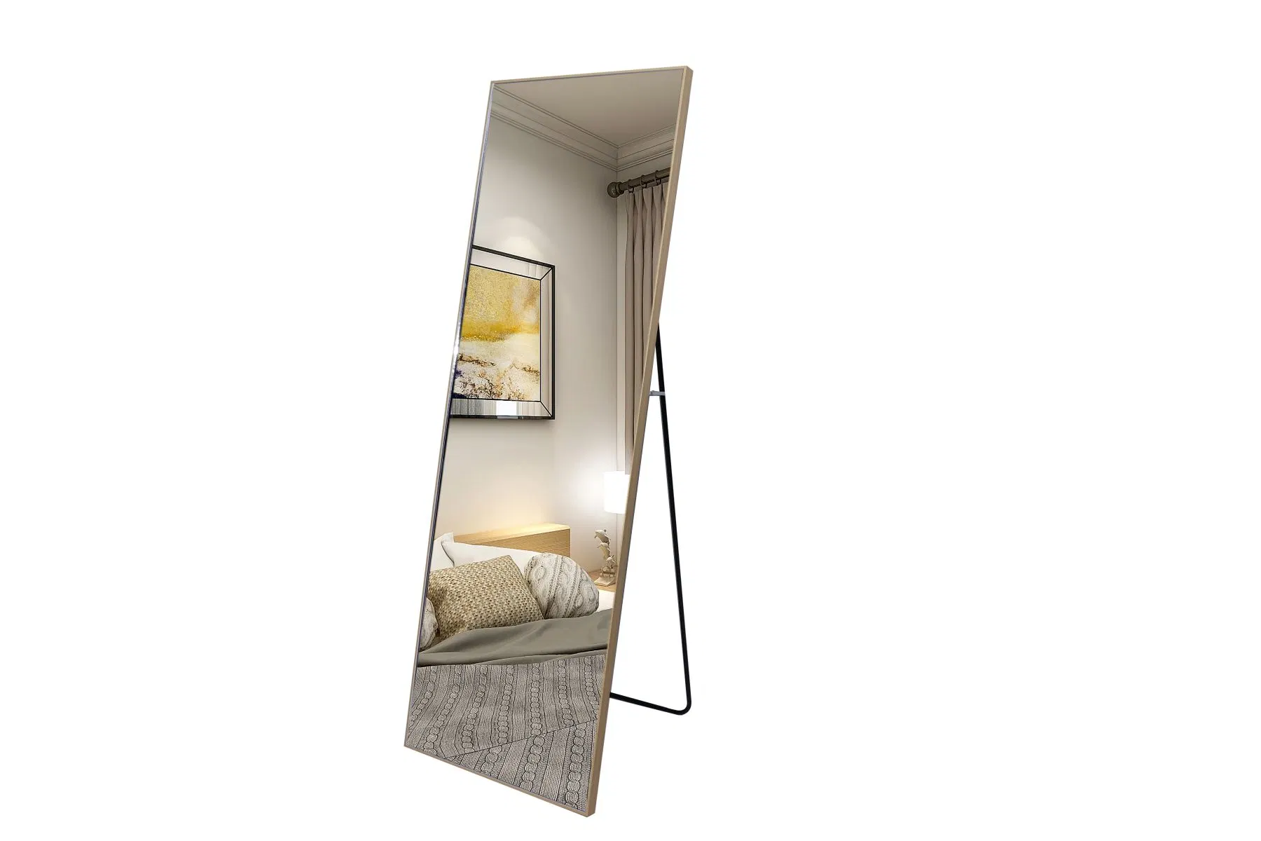 Home Decor Wall Mounted Full Length Dress Mirror Bedroom Lights Wholesale/Supplier Antique Picture Frame Wooden Metal Plastic Art Luxury European Vintage