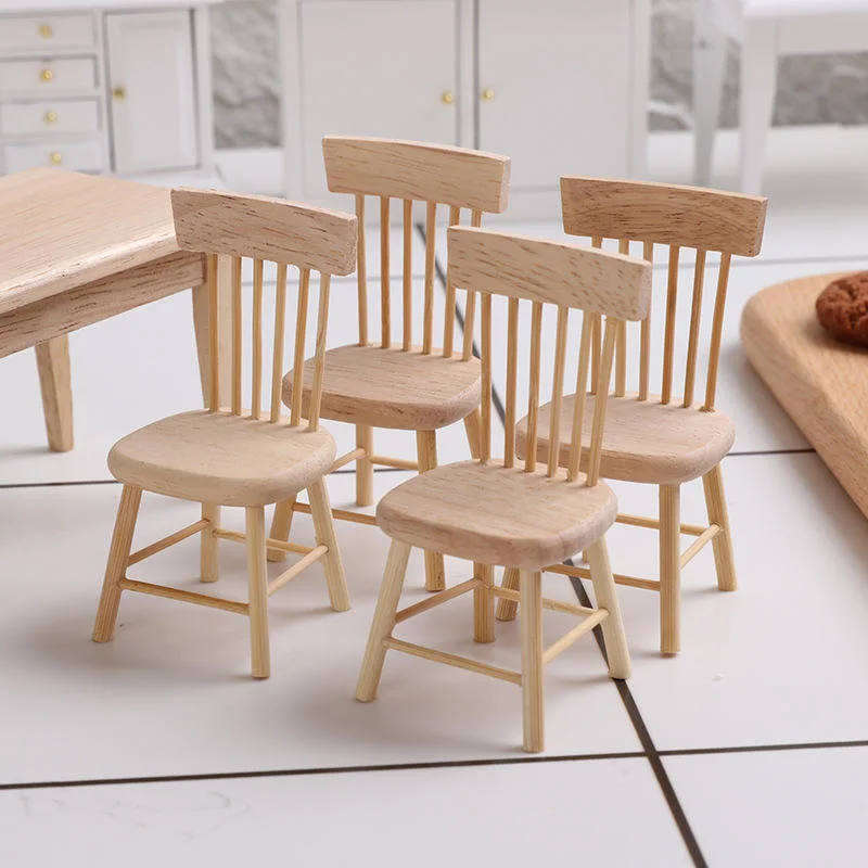 1: 12 Jouets de table à manger en bois miniature pour la décoration de maison de poupée Mini Jouets