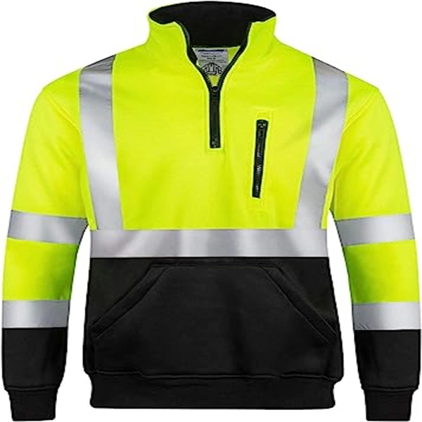 Jorestech Pullover una alta visibilidad 1/4 cremallera 100% poliéster de color amarillo ANSI