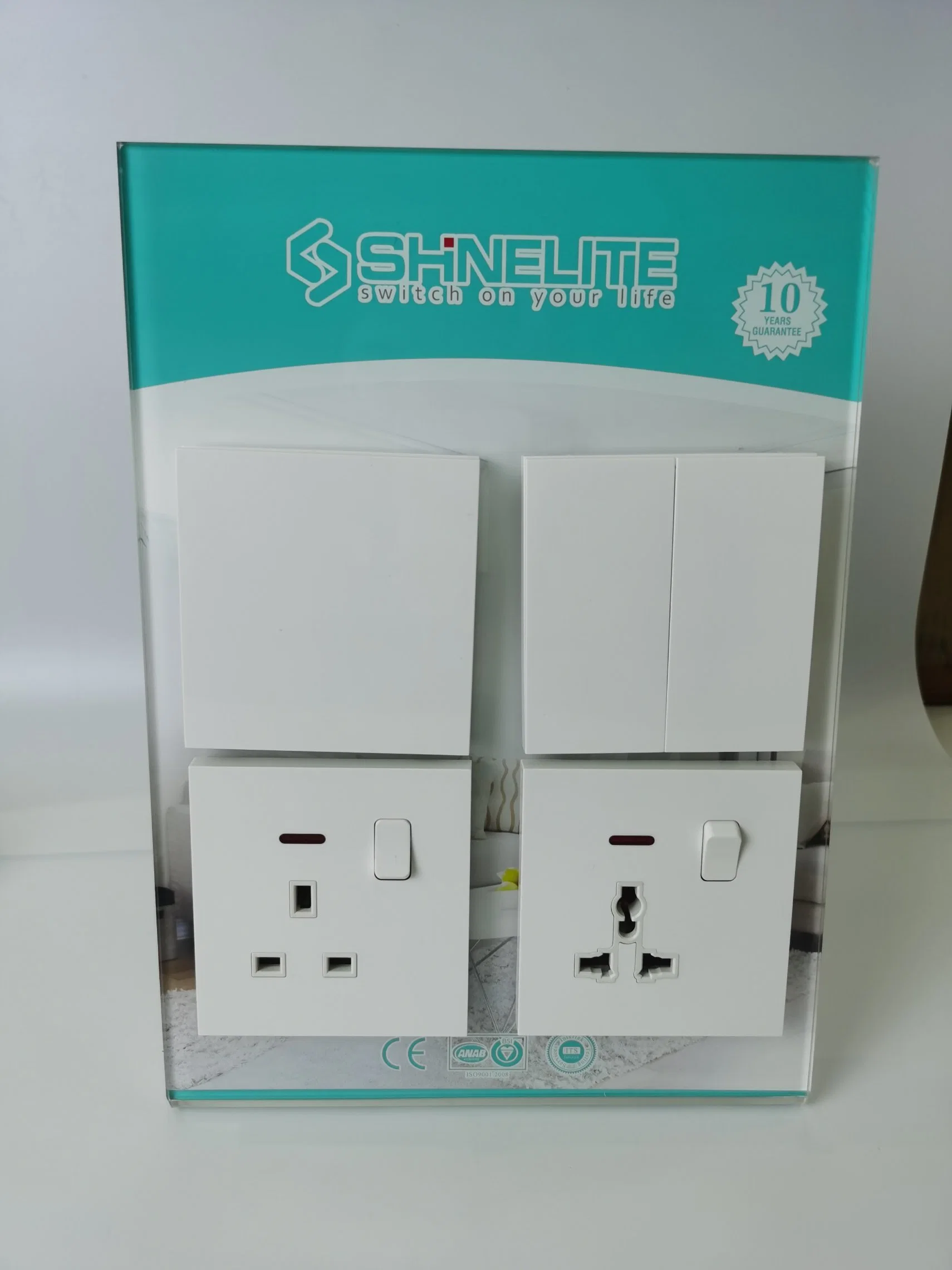 Shinelite Fast Delivery Switch Wall Double Socket Plastic Plate Glass Plate Acrylic Plate for Choice