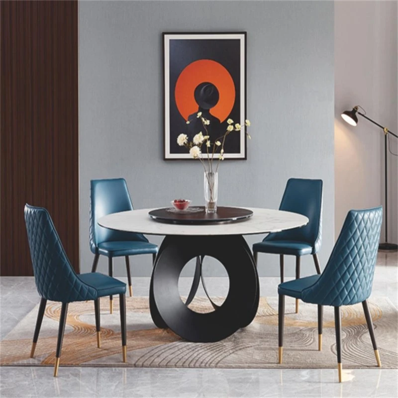 Restaurant Furniture Home Factory Dining Table Set Modern Metal Dining Chairs and Table with 6 Chairs for Sale