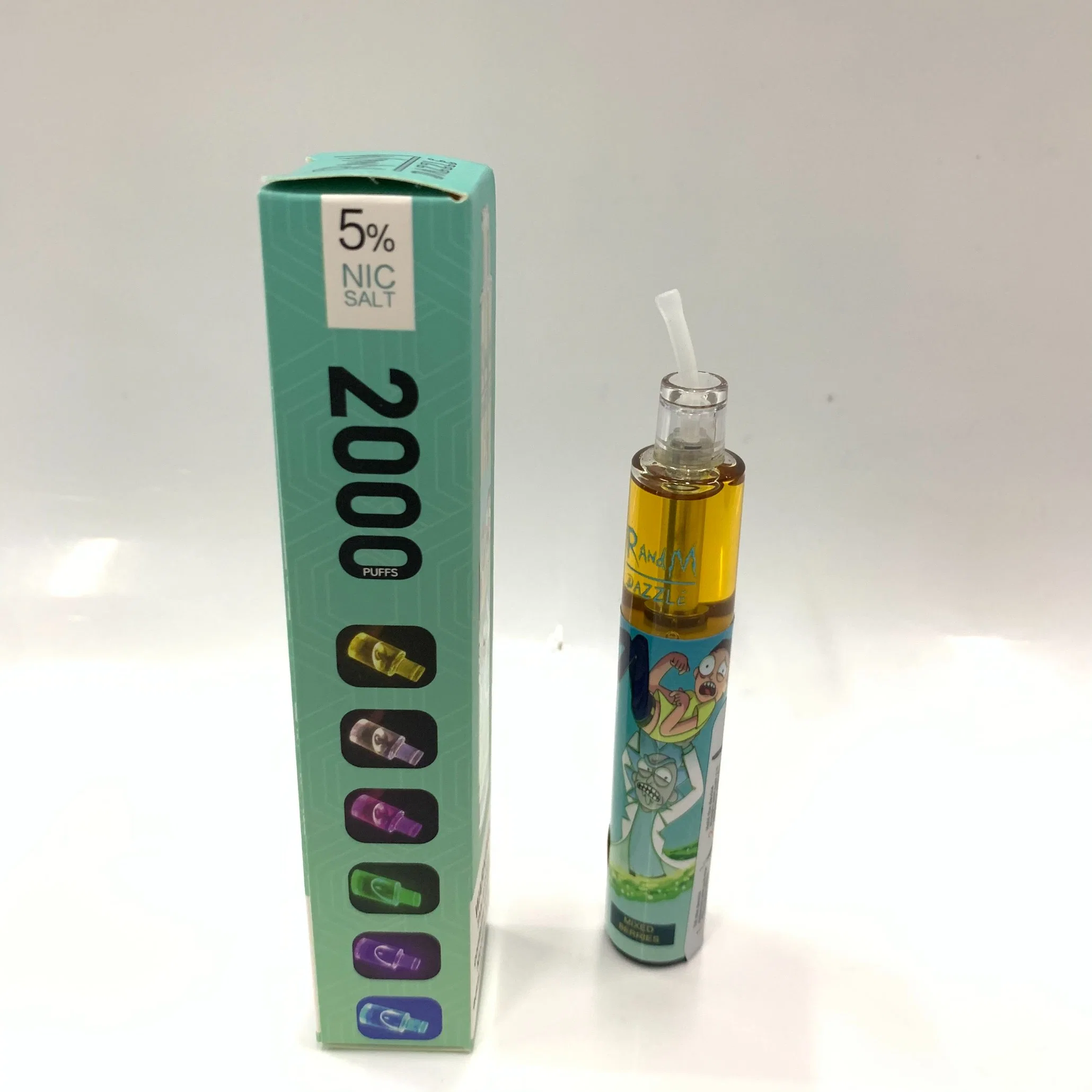 2021 Neues Design Einweg-Elektronische Zigarette 5000 Puffs 9,5 Ml Öl 7 Farben RGB Light Vape Pen