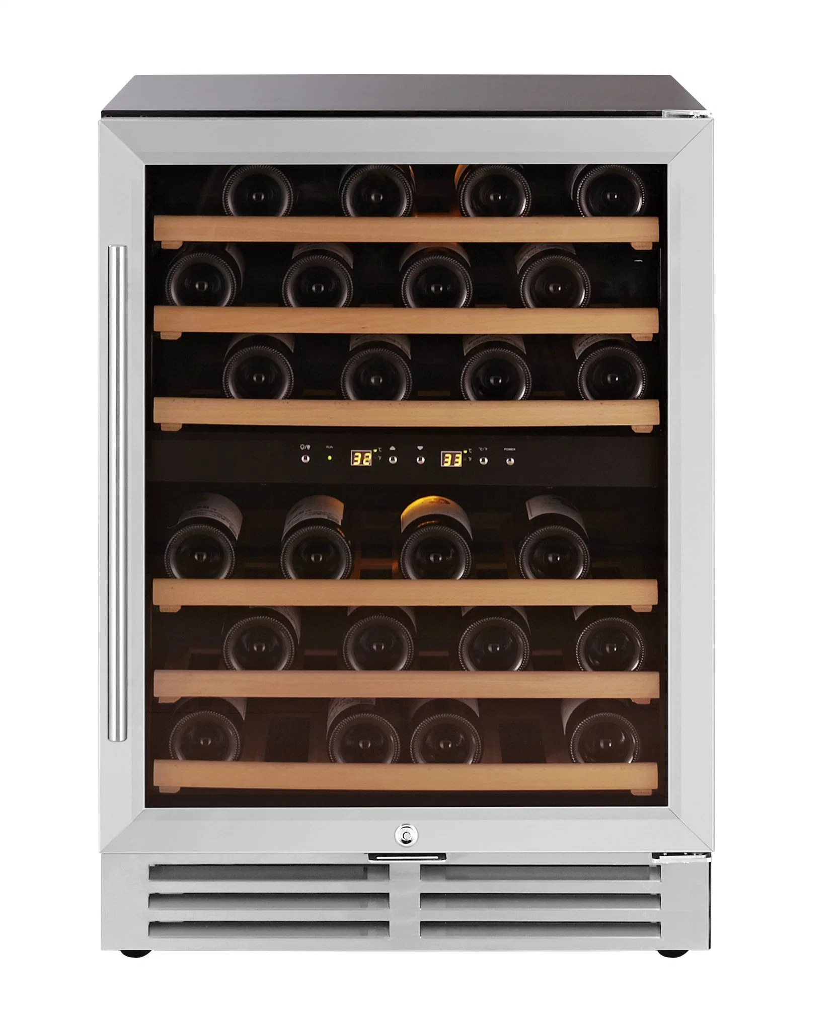 Professional Fabricant 150L à double zone et intégré en vertu de refroidisseur de vin de compteur humidor