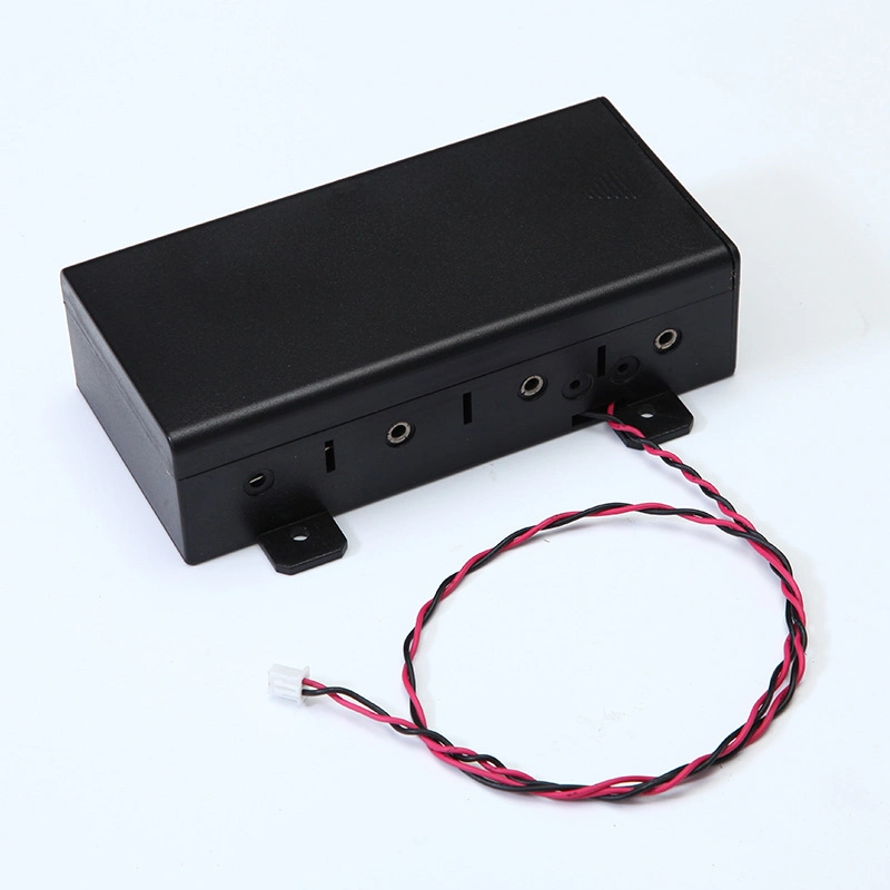 4 Cells D Type Battery Box with Cable, 4 Slots D Type Series Connection Plastic Holder Case with Cover Without Switch