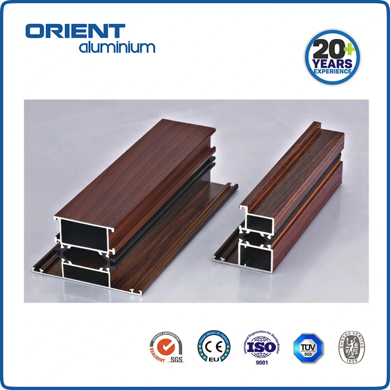 Wooden Transfer Aluminium Extrusion Profile for Windows and Doors