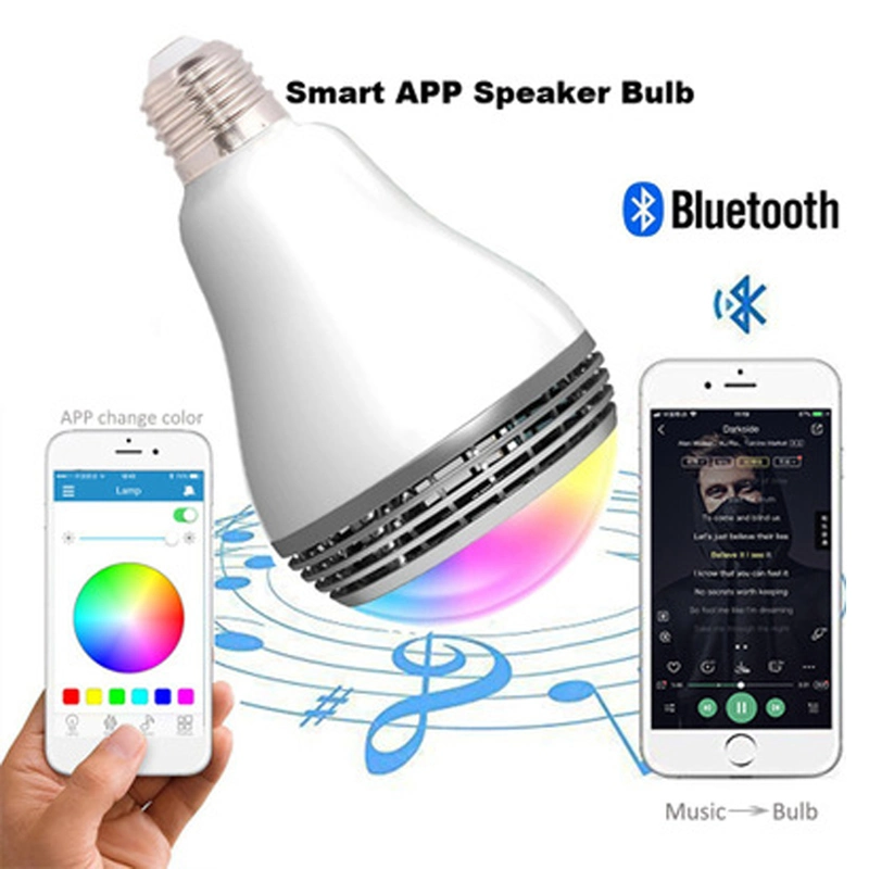 Wireless Smart LED Light Bulb Speaker Lamp Lighting with RGB Color Changing Music Player Smartphone APP Control 02