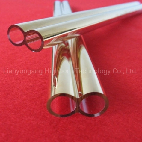 Long Time to Use Customized Heat Resistance Gold Plating Quartz Glass Twin Tube for Lamp