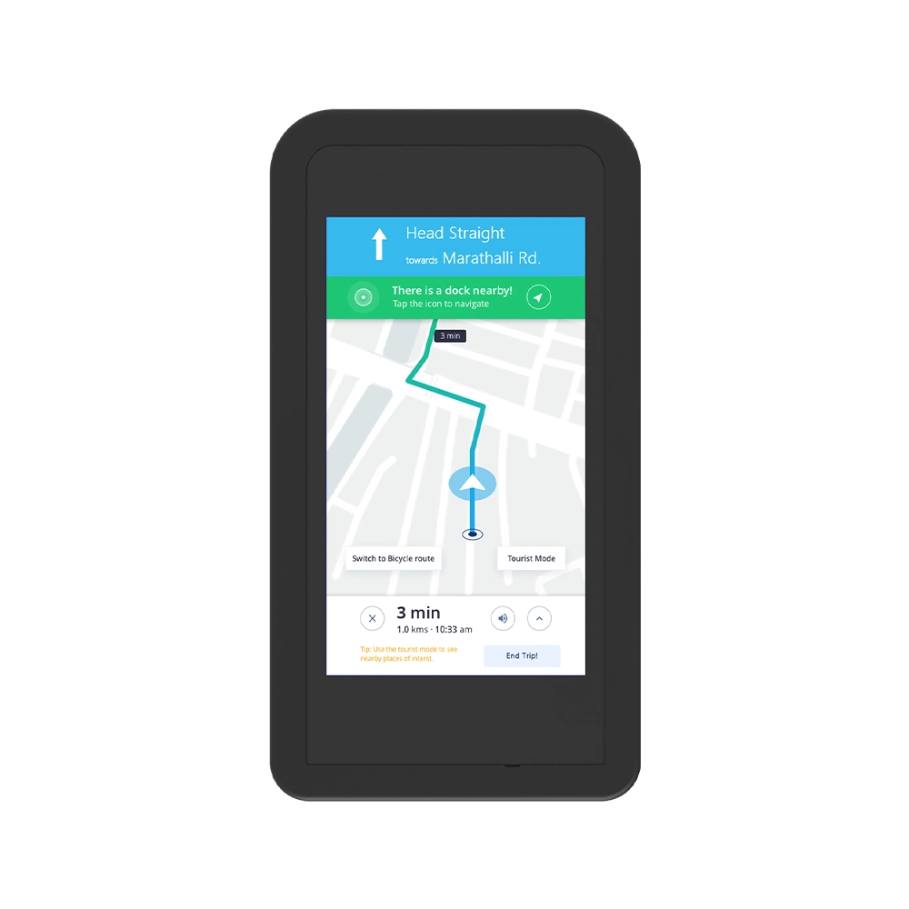 نظام الملاحة GPS لـ Android بقياس 3 بوصات لدراجة متتبع GPS بقياس 4 بوصات شاشة تعمل باللمس التحكم الصوتي Alexa Electric Bike Display