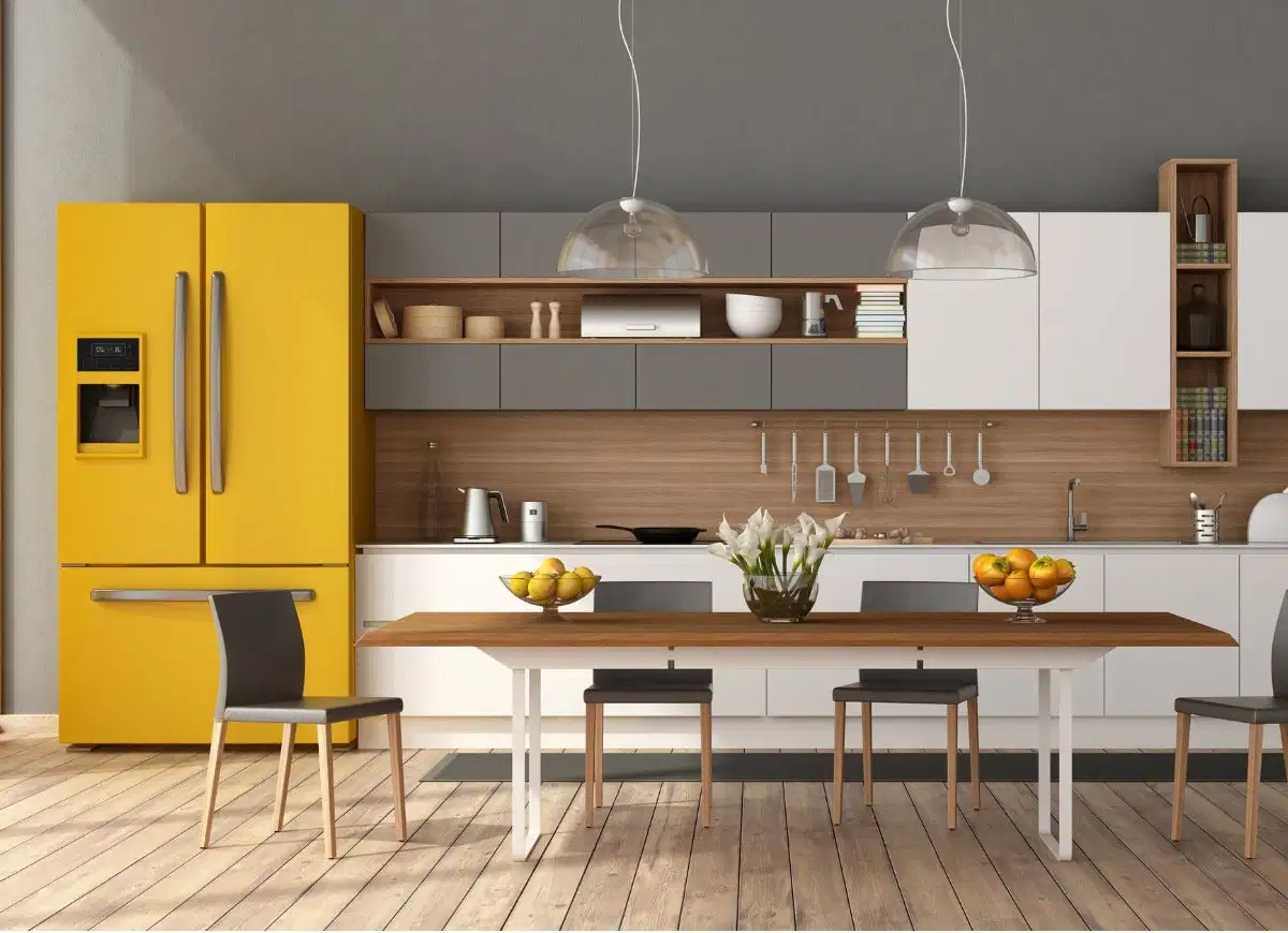 Freies Design Küchenmöbel Holz Farbe Laminiert Zeitgenössische Küchenschränke