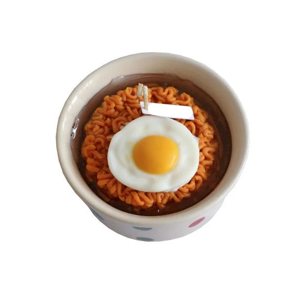 Instant noodles Poached Egg Jelly Soy Wax velas Home decoração