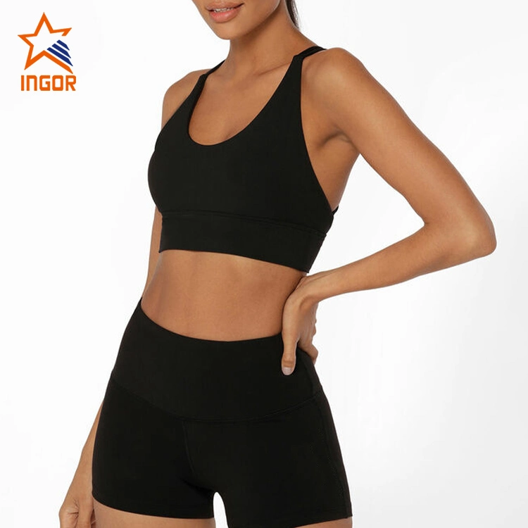 Ingor Sportswear OEM ODM Unique Design Women Gym Fashionable Wholesale Fitness Clothing Manufacturer Custom Sports Yoga Top Bra Workout Wear