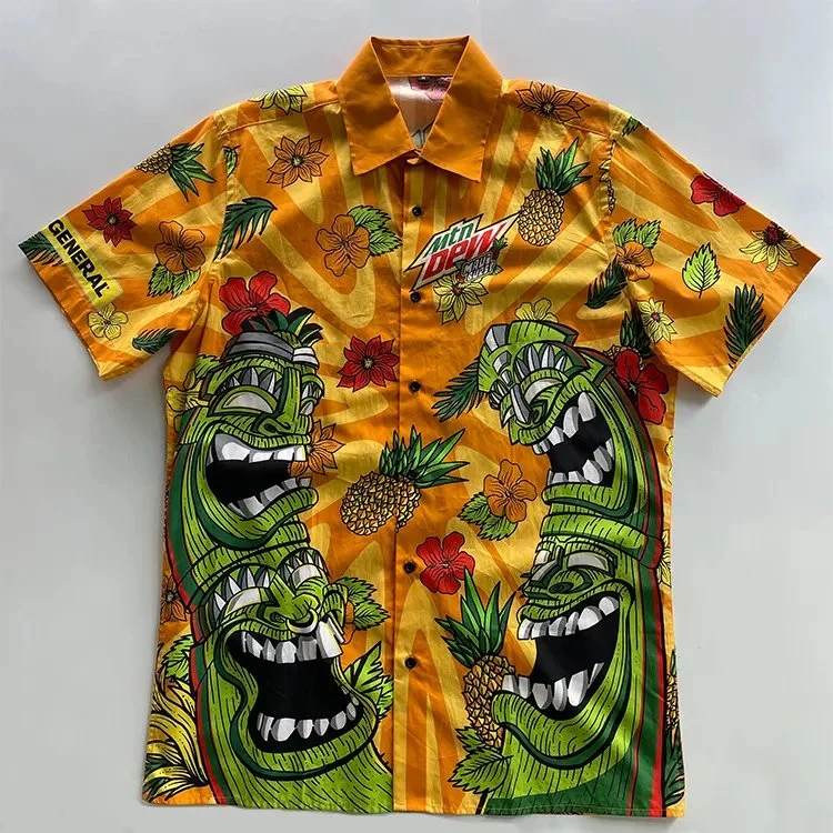Printing Mens Beach Wear Quick Dry Button up Short Sleeves Men&prime; S Hawaiian Shirt