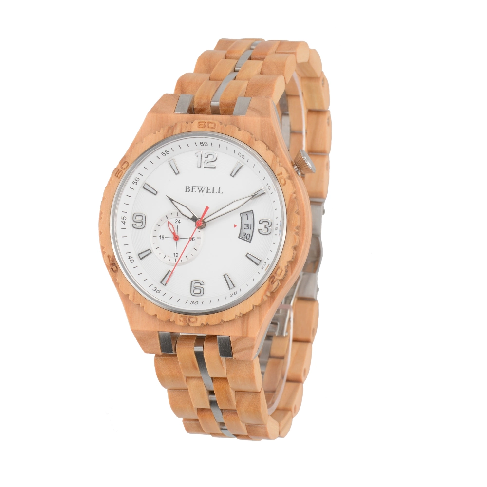 Unisex Watches Eco-Friendly Bamboo Wood Wrist Watch with Stainless Steel Back