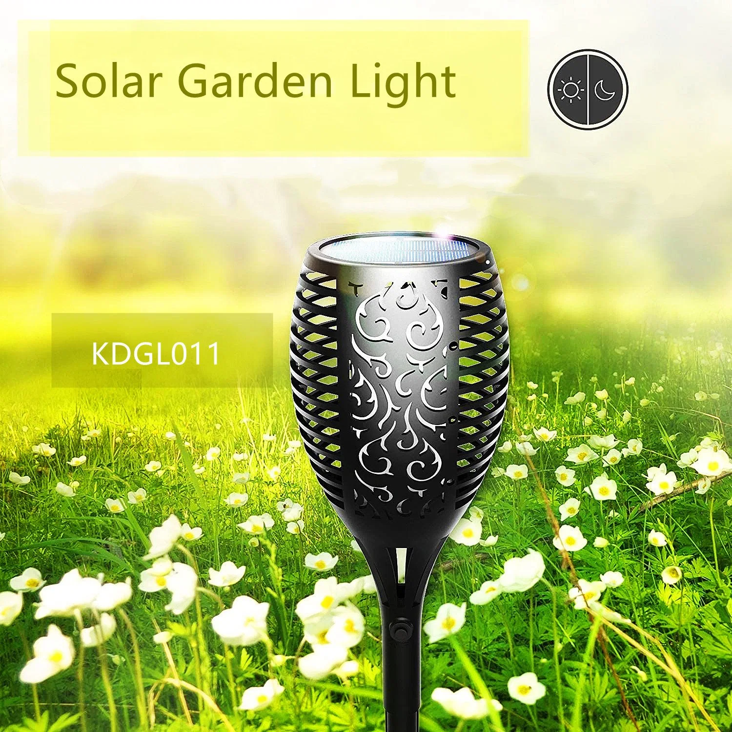 Waterproof Garden Pathway LED Solar Torch Light with Flashing Flames