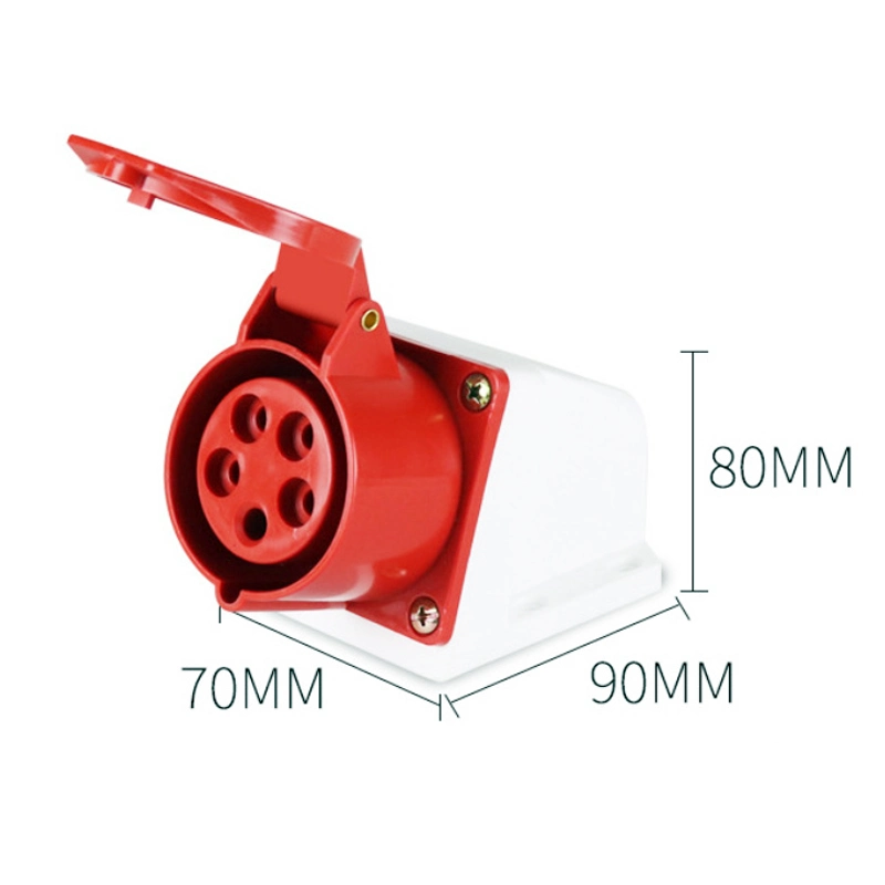 مقبس مقبس مقبس مقبس كهربائي بجهد 380 فولت طراز 125 بقدرة 32A، مزود بـ 5 سنون، أنثى مقبس